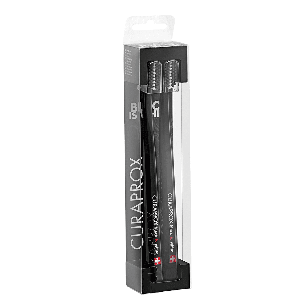 Curaprox CS 5460 Black Is White Toothbrush, Ultra Soft, Black, 2/Pk - Curaprox CS 5460 Black Is White Toothbrush, Ultra Soft, Black, 2/Pk - Image 1