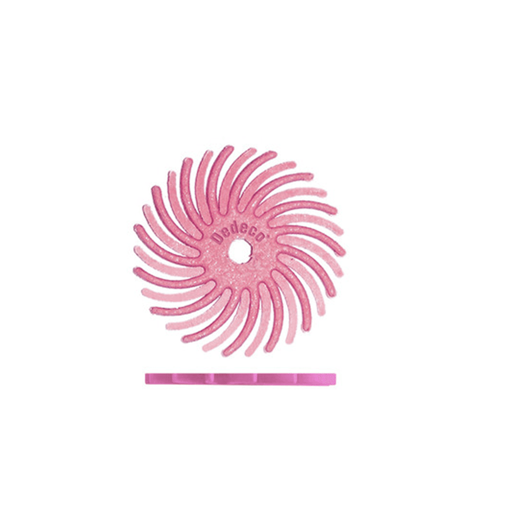 Dedeco SUNBURST 9/16" TC Pumice Discs, Fine, 600 Grit, Pink, 12/Pk - SUNBURST 9/16" TC Pumice Discs, Fine, 600 Grit, Pink, 12/Pk - Image 1