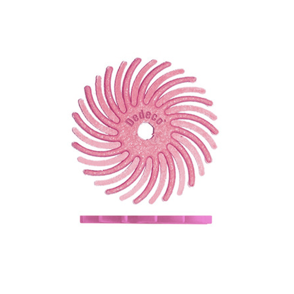 Dedeco Sunburst TC Pumice Discs, 9/16", Fine, 600 Grit, Pink, 48/Pk - SUNBURST 9/16" TC Pumice Discs, Fine, 600 Grit, Pink, 48/Pk - Image 1