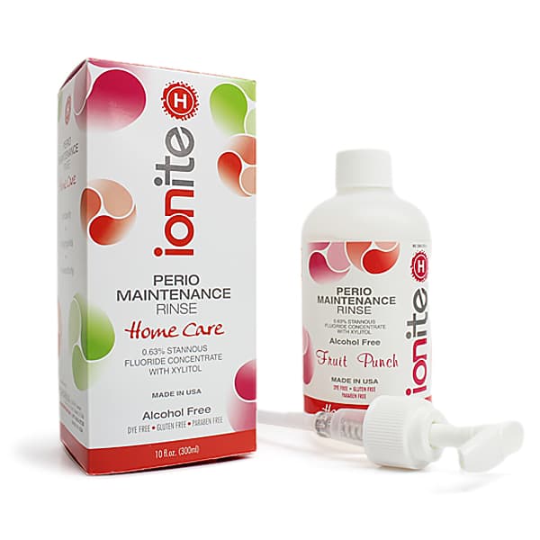 Ionite-H 0.63% Stannous Perio Rinse, Fruit Punch, 10 oz Bottles, Case of 12 - Ionite-H 0.63% Stannous Perio Rinse - Fruit Punch, case of 12 x 10 oz. bottles - Image 1