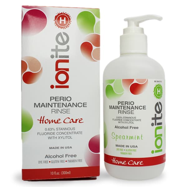 Ionite-H 0.63% Stannous Perio Rinse, Spearmint, 10 oz Bottles, Case of 12 - Ionite-H 0.63% Stannous Perio Rinse - Spearmint, case of 12 x 10 oz. bottles - Image 1
