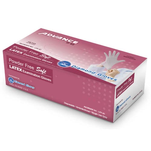 Advance IF62 Latex Examination Gloves, Powder-Free, Textured, Non-Sterile, Small, White, 100/Box - Advance IF62 Latex Examination Gloves White SMALL Powder-Free, Textured - Image 1