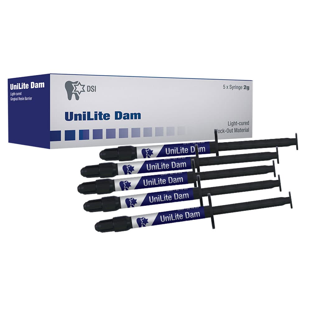 UniLite Dam Light-Cured Block-Out Resin, 5 x 2g Syringes & 10 Tips - UniLite Dam Light-Cured Block-Out Resin, 5 x 2g Syringes & 10 Tips - Image 1