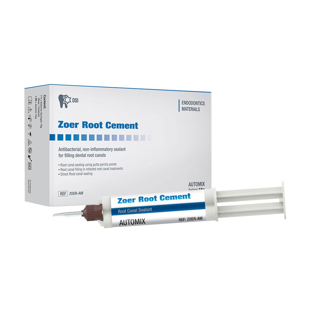 Zoer Root Canal Sealer, 15 Gm Automix Syringe with 20 Tips, DSI - Zoer Root Canal Sealer, 15 Gm. Automix Syringe & 20 Tips - Image 1