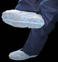 Dukal Shoe Covers, Spunbonded, Fluid Repellant, Non-Skid, Blue, 300/Case - Dukal Shoe Covers, Made of a durable spunbonded material which makes them fluid - Image 1