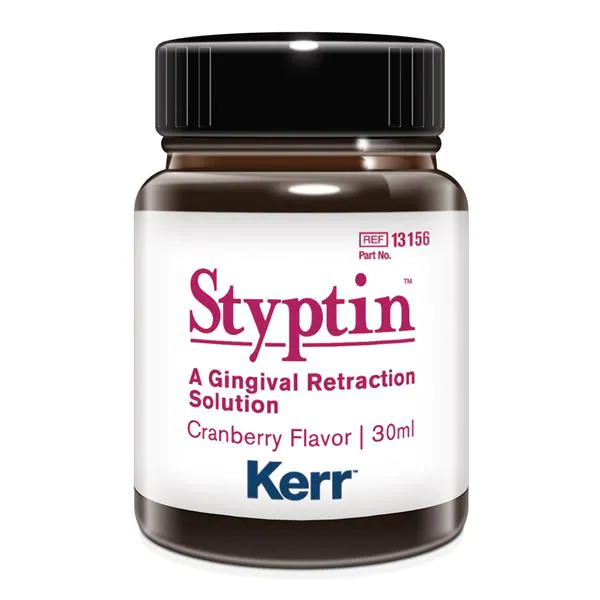 Dux Dental Styptin Hemostatic Solution, 20% Buffered Aluminum Chloride, Cranberry Flavor, 30mL Bottle - Styptin Cranberry 30mL - Image 1