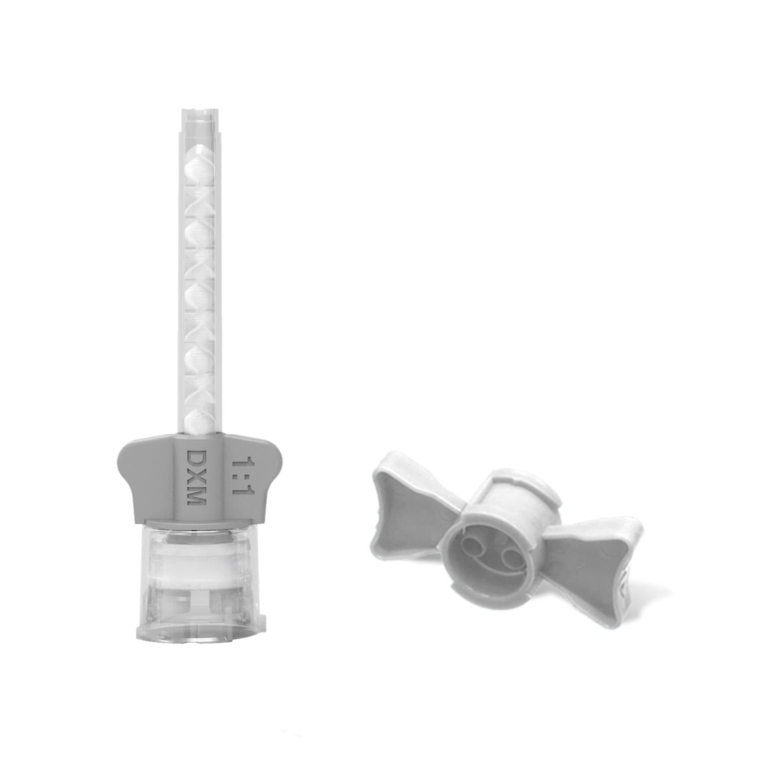 DX-Mixer Light Body 1:1 HP Mixing Tips with White Wings, Large (4.2 mm), 48/Pk, Includes 5 EZ VPS Connectors - DX-Mixer Light Body 1:1 HP Mixing Tips with White Wings, Large (4.2 mm), 48/Pk. Includes - Image 1