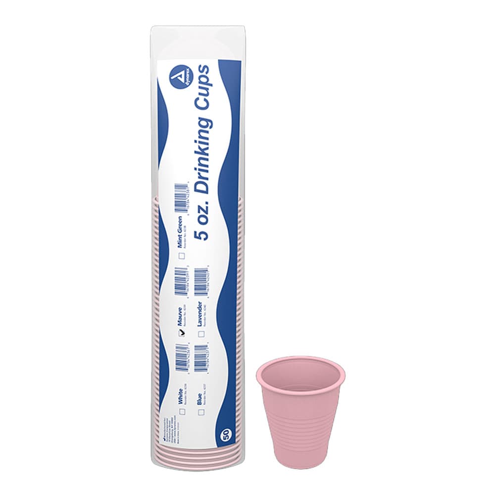 Dynarex Plastic 5 Oz. Drinking Cups, Mauve, 1000/Case - Dynarex Plastic 5 Oz. Drinking Cups, Mauve, 1000/Case - Image 1