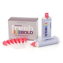 Exacta Fresh Bold VPS Impression Material, Monophase Regular Set (5:00 min), 24 x 50ml Cartridges with 72 Mixing Tips - Fresh Bold Impression Material Bulk - Monophase Regular Set (5:00 minutes). 24 - Image 1