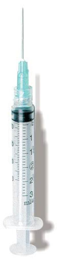 EXELINT International 3cc Syringe with 22 Gauge x 1.25" Needle, Sterile, Luer-Lock, Latex-Free, Box of 100 - EXELINT International 3cc Syringe with 22 gauge x 1.25" Needle, Sterile - Image 1