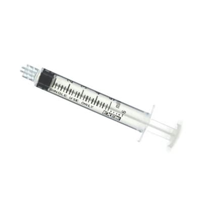EXELINT International 5-6cc Luer Lock Syringe Only With Cap, Box of 100 - EXELINT International 5-6cc Luer Lock Syringe Only With Cap, box of 100 syringes - Image 1