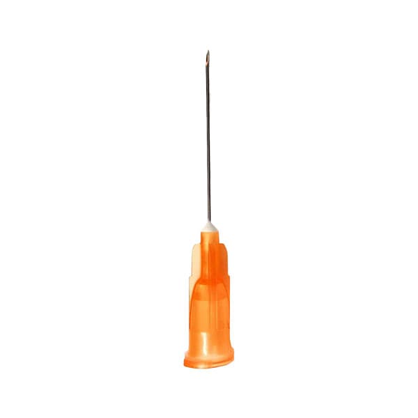 Exelint International Hypodermic Needle, 25G x 1", Regular Bevel, Orange Hub, Sterile, 100/Box - EXELINT International Hypodermic Needle 25G x 1" regular bevel, 100/Bx. Orange - Image 1