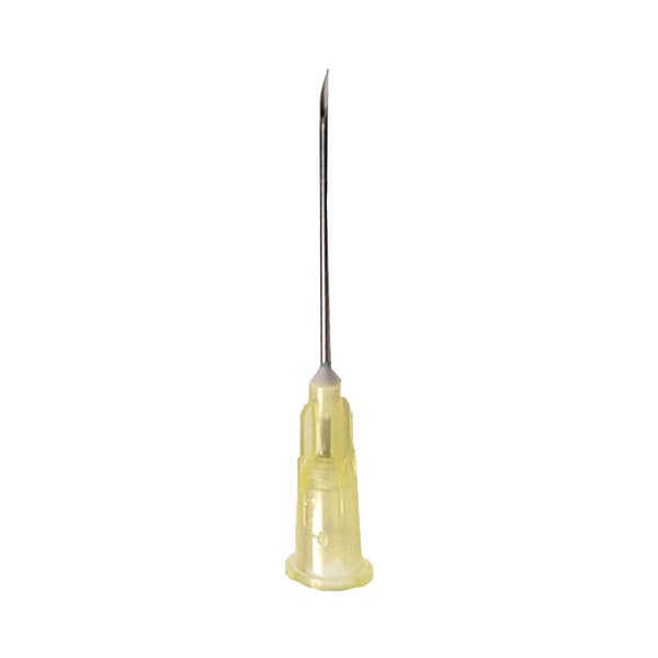 Exelint International Hypodermic Needle 20G x 1", Regular Bevel, Yellow Hub, Sterile, 100/Box - EXELINT International Hypodermic Needle 20G x 1" regular bevel, 100/Bx. Yellow - Image 1