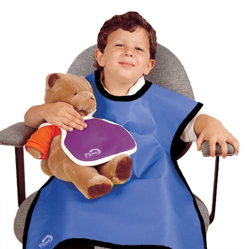 Flow Dental Child Panoramic Lead-Free Dental X-Ray Apron, 20" x 20", Blue, 0.25 mm Lead Equivalency - Child Panoramic Lead-Free Dental X-ray Apron - Image 1