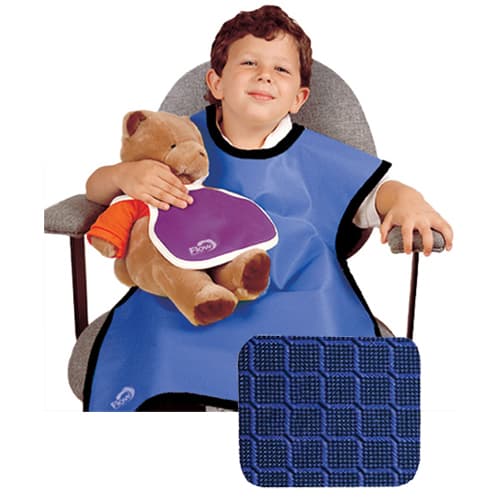 Flow X-Ray Child Panoramic Lead Apron, 20" x 20", 0.3mm Lead, Electric Blue, Without Collar, 75062-39 - Flow X-Ray Child (20" x 20") X-Ray Lead Panoramic Apron without Collar - Image 1