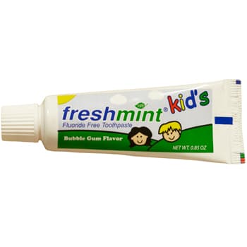 Freshmint Kid's Fluoride-Free Toothpaste, Bubble Gum Flavor, 0.85 oz Tubes, 144/Case (36/Box, 4 Boxes/Case) - Freshmint Kid's Fluoride-Free Toothpaste 144/Cs, Bubble Gum flavor. 0.85 oz - Image 1