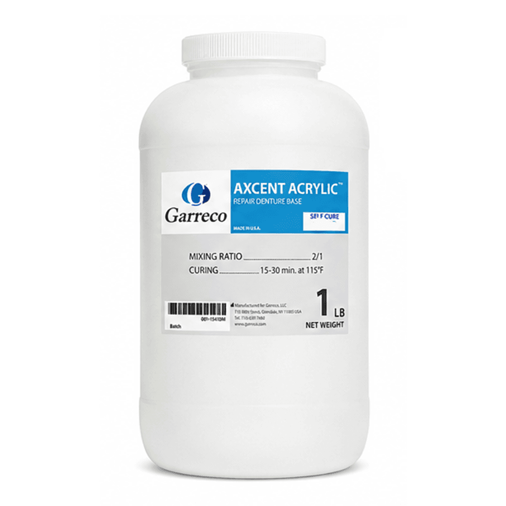Garreco Denture Base Repair Self-Cure Acrylic Resin, Light Characterized, 1 lb Jar, 1/Pk - Garreco Denture Base Repair Self-Cure Acrylic Resin, Light Characterized, 1lb, 1/Pk - Image 1