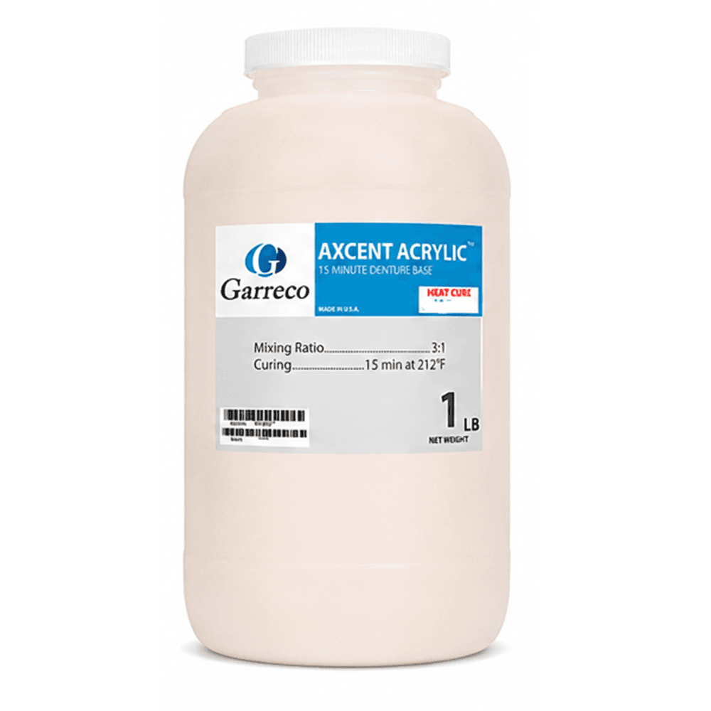 Garreco Denture Base Heat-Cure Acrylic Resin, Light Characterized, 1 lb Jar, 1/Pk - Garreco Denture Base Heat-Cure Acrylic Resin, Light Characterized, 1lb Jar, 1/Pk - Image 1