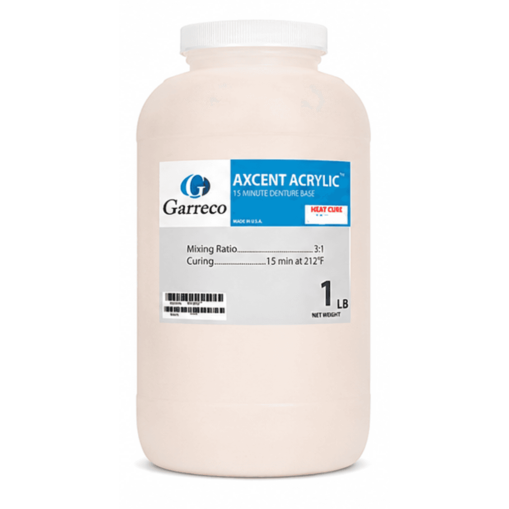 Garreco Denture Base Heat-Cure Acrylic Resin, Pink, 1 lb Jar, 1/Pk - Garreco Denture Base Heat-Cure Acrylic Resin, Pink, 1lb Jar, 1/Pk - Image 1