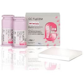 GC FujiCEM Automix Compatible Resin Reinforced Glass Ionomer Luting Cement, 2 Cartridges Pack w/ Mixing Pad (No Mixing Tips) - GC FujiCEM Automix Compatible 2 Cartridges Pack w/ Mixing Pad (No Mixing Tips) - Image 1