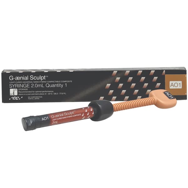 GC G-Aenial Sculpt Universal Composite Syringe, Shade AO1, 2ml, #009161 - G-Aenial Sculpt Syringe AO1 (2ml) - Image 1
