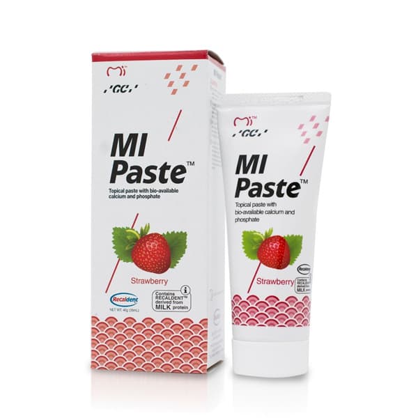 MI Paste Strawberry Topical Tooth Cream, 40g Tube, RECALDENT (CPP-ACP), 01KEZKNNKFZC2CSB9FS3SX0AAT - MI Paste Strawberry 1 x 40g Tube. Topical Tooth Cream contains RECALDENT - Image 1