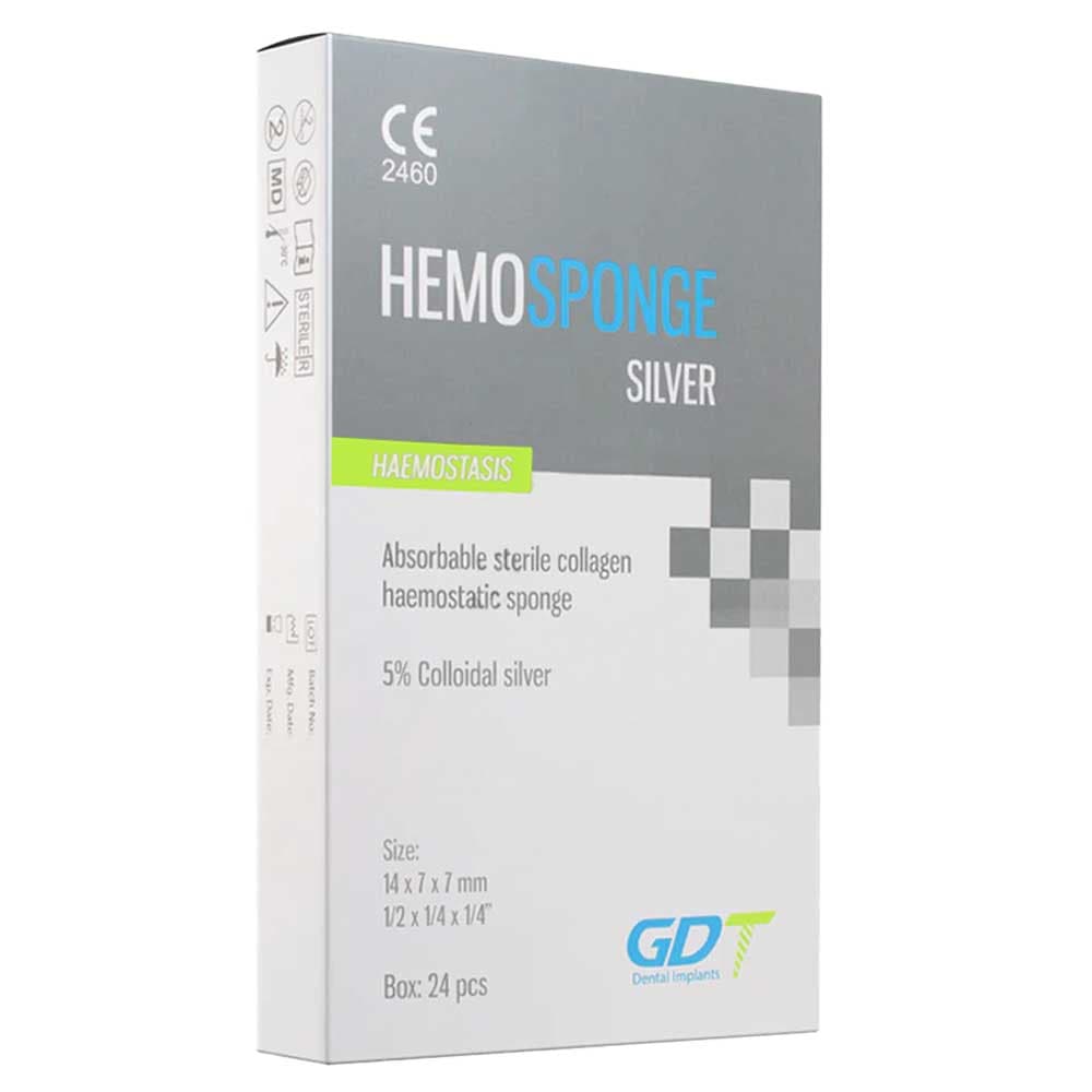 GDT Hemosponge 5% Colloidal Silver Absorbable Gelatin Cubes, Sterile, 24/Pk - GDT Hemosponge 5% Colloidal Silver Absorbable Gelatin Cubes, Sterile, 24/Pk - Image 1