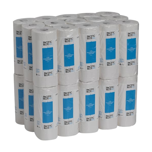 Pacific Blue Select Roll Towels, 11" x 8.8", White, 2-Ply Perforated, 85 Sheets/Roll, 30 Rolls/Case - Pacific Blue Select Roll Towels 11" x 8.8" White. Case 30x 85 sheets/Roll - Image 1