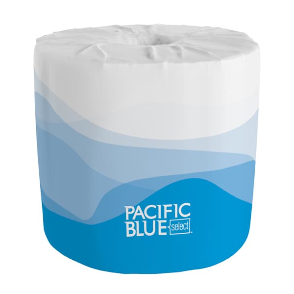 Pacific Blue Select Embossed Bathroom Tissue, 2-Ply, White, 4.00" x 4.05", 550 Sheets per Roll, Single Roll - Pacific Blue Select Embossed Bathroom Tissue, 2-Ply, White, 4.00" x 4.05", 550 - Image 1