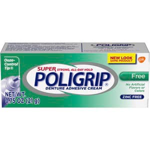 Super Poligrip Free Denture Adhesive Cream, Travel Size, 0.75 oz Tubes, 48/Bx - Poligrip Super Free Denture Adhesive Cream Travel Size, 48 - 0.75 oz Tubes - Image 1
