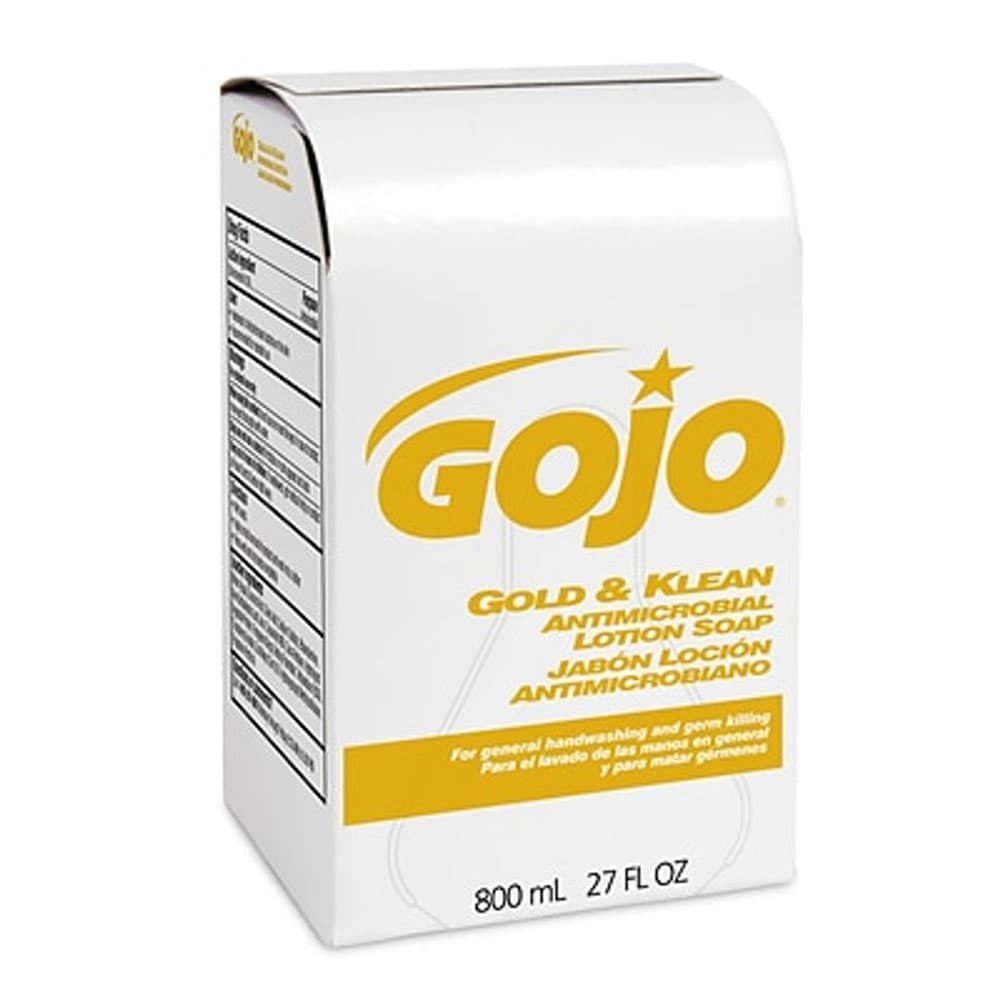 GOJO Gold & Klean Antimicrobial Lotion Soap, 800 mL Refill, 1/Pk - Gold & Klean GOJO Antimicrobial Lotion Soap, 800 mL Refill, 1/Pk - Image 1