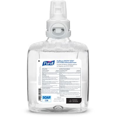 PURELL Healthcare Healthy Soap 0.5% PCMX Antimicrobial Foam Refill, 1200 mL, 2/Case, for CS8 Dispensers - Purell Healthcare Healthy Soap 0.5% PCMX Antimicrobial Foam 2x1200ml Refill CS8 - Image 1