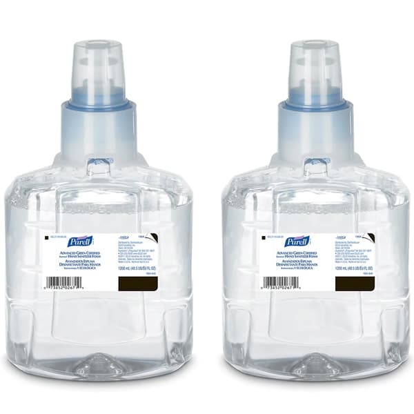PURELL Advanced Hand Sanitizer Foam Refill for LTX-12 Dispenser, 1200 mL, 2/Case, Green Certified - Purell Advanced Hand Sanitizer Foam 2x1200 mL Refill for LTX-12 Dispenser. Green Certified - Image 1