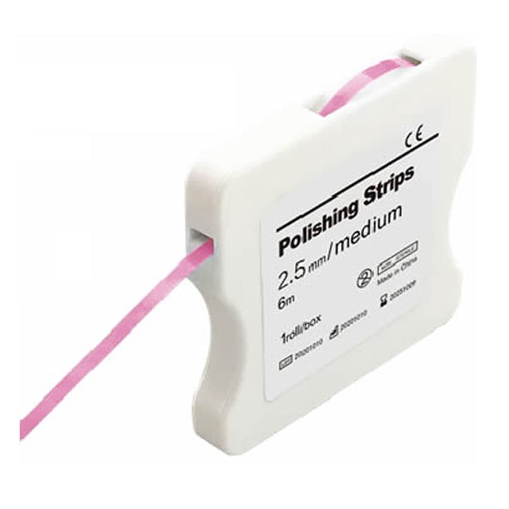 GooDent Finishing and Polishing Strips, Medium Grit, 6 m x 2.5 mm, Pink, Single Roll - GooDent Finishing and Polishing Strips, Medium Grit, 6 m x 2.5 mm, Pink, Single Roll - Image 1