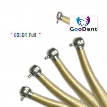 GooDent High Speed PB "Color Full" Handpiece, Yellow High Strength Fiber Handle, 4-Hole, Push Button, 350,000 RPM - GooDent High Speed PB "Color Full" Handpiece - YELLOW High Strength Fiber - Image 1