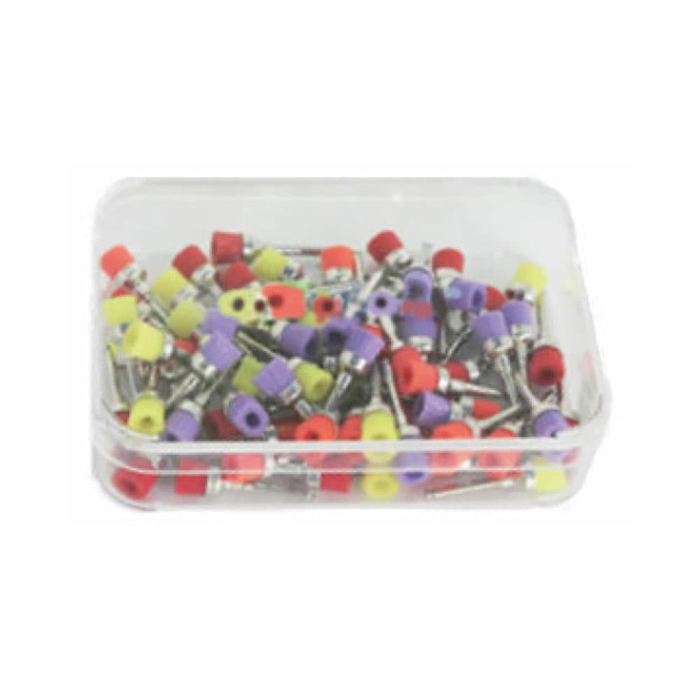 GooDent Prophy Brushes, Cup-shaped, Hard Nylon, Assorted Colors, RA Attachment, 100/Box - GooDent Prophy Brushes, Cup-shaped, Hard Nylon, Assorted Colors, 100/Box - Image 1