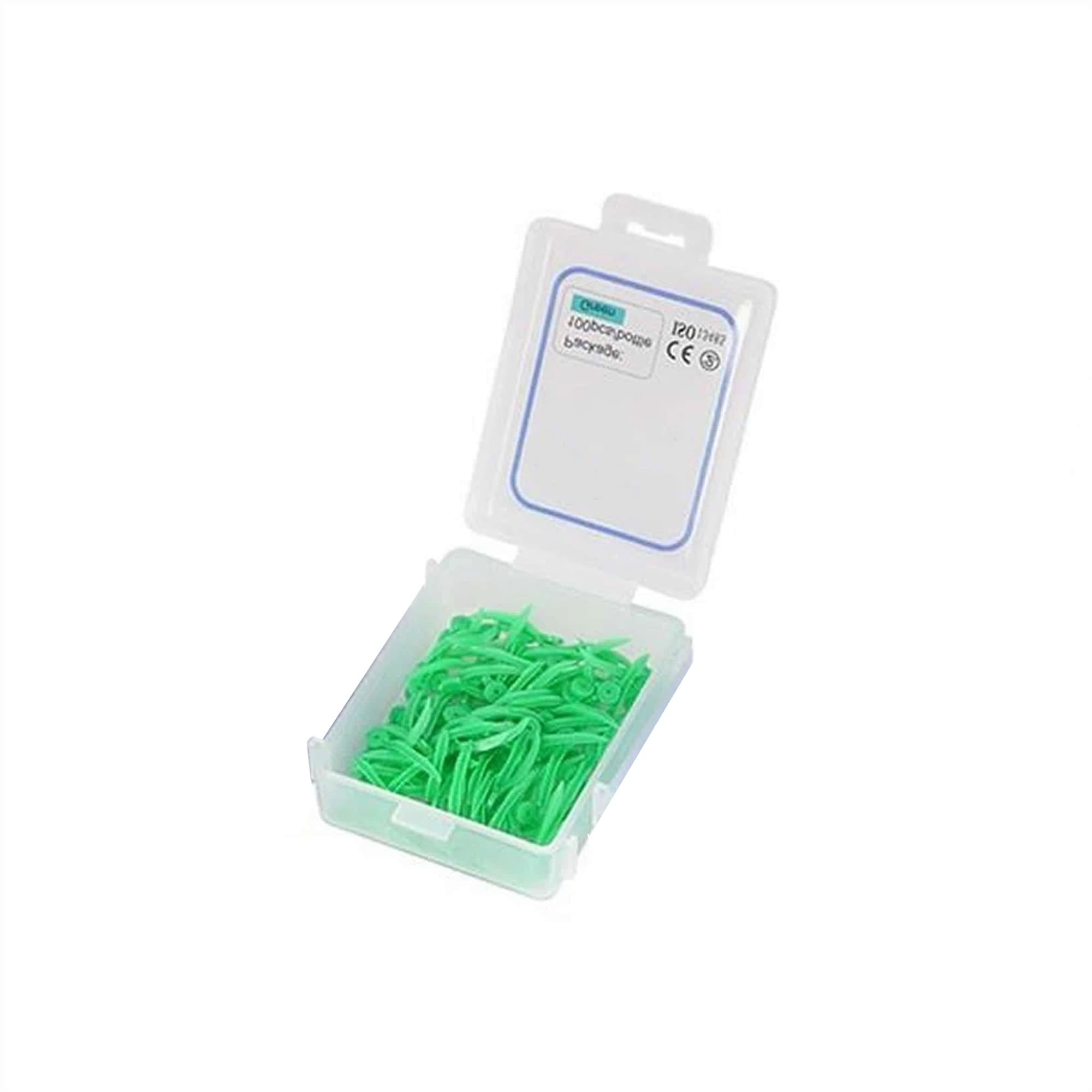 GooDent Plastic Wedge with Hole, Small, Green, 17.8 x 2.1 mm, 100/Pk - GooDent Plastic Wedge with Hole, Small, Green, 100/Pk - Image 1