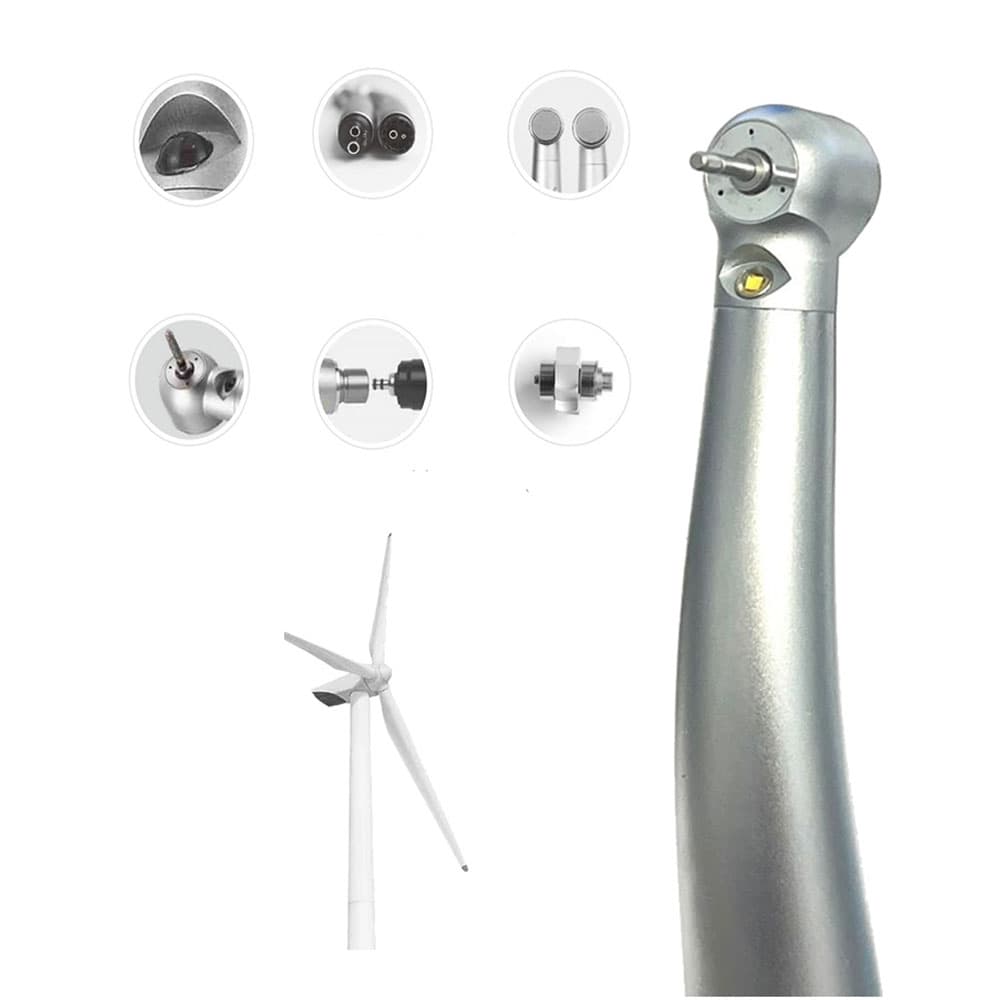 GooDent Premium High Speed LED Handpiece, S-Head, Quick Coupling, Ceramic Bearing, 4-Hole, Triple Water Spray, Push Button, 420,000 RPM - GooDent Premium High Speed PB Handpiece LED S-Head w/ Quick Coupling. Ceramic - Image 1