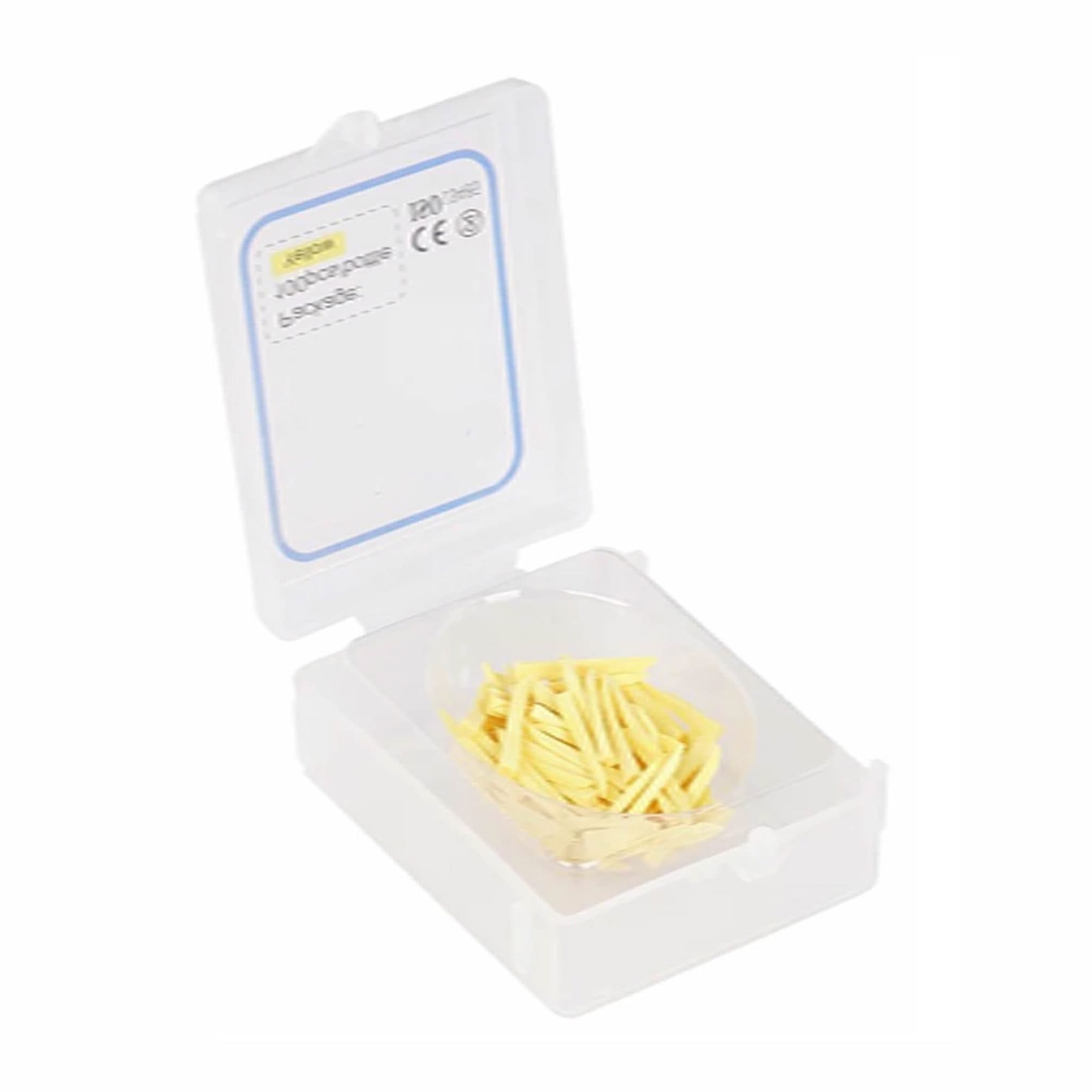 GooDent Wooden Wedges, Large, Yellow, Anatomical, 100/Pk - GooDent Wooden Wedges, Large, Yellow, Anatomical, 100/Pk - Image 1