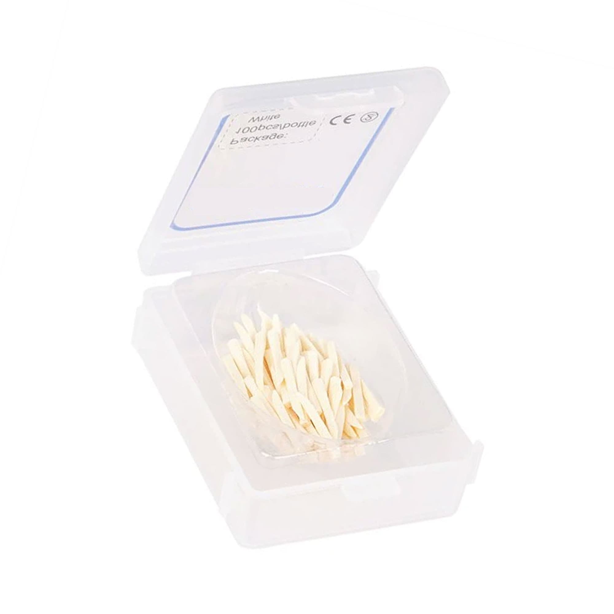 GooDent Wooden Wedges, Small, White, Anatomical, 100/Pk - GooDent Wooden Wedges, Small, White, Anatomical, 100/Pk - Image 1