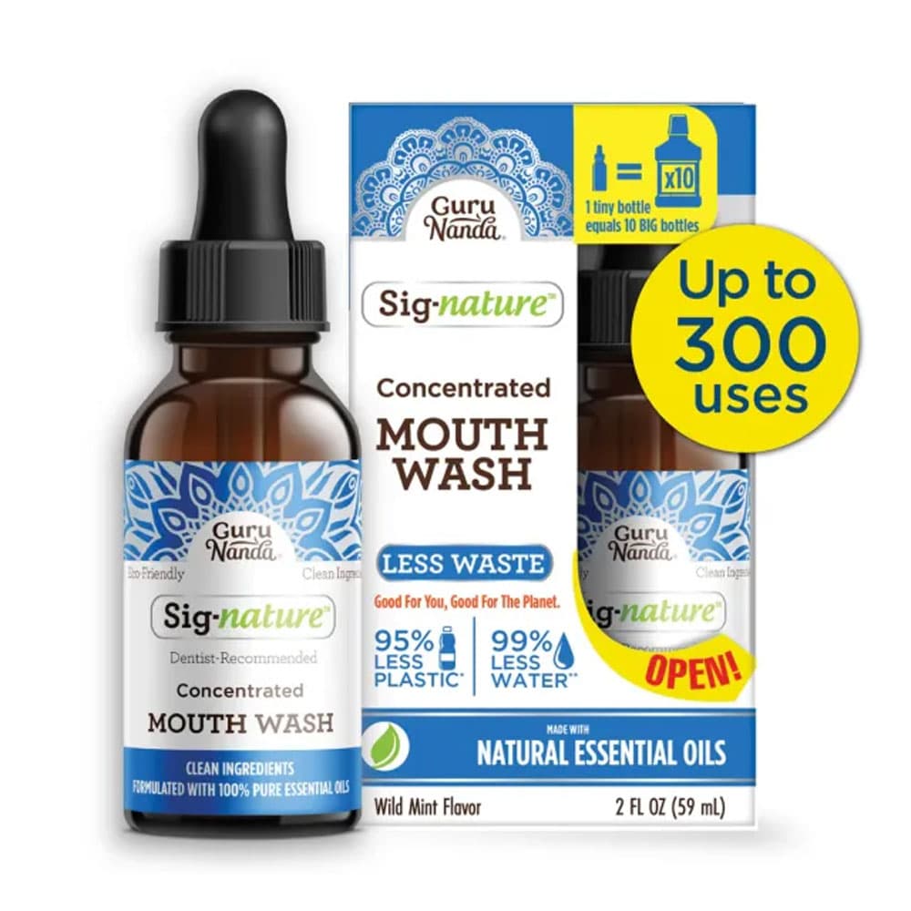GuruNanda Concentrated Mouthwash, Mint, 2 fl oz Bottle, 12/Case - GuruNanda Concentrated Mouthwash, 2 Oz. Bottle, Mint, 12/Case - Image 1