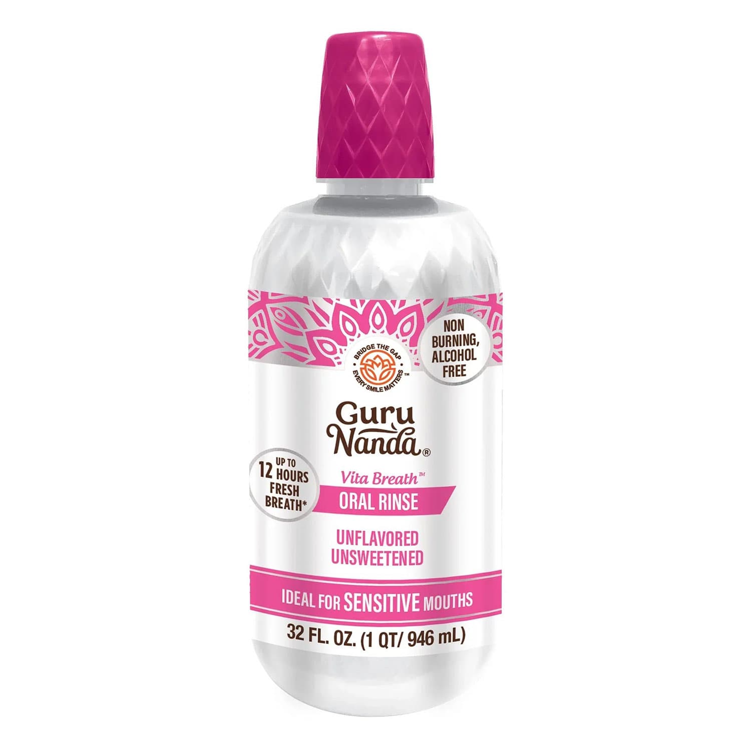 GuruNanda Vita Breath Unflavored Sensitive Oral Rinse, 32 oz Bottle, 12/Case - GuruNanda Vita Breath, Unflavored Sensitive Oral Rinse, 32 Oz. Bottle, 12/Case - Image 1
