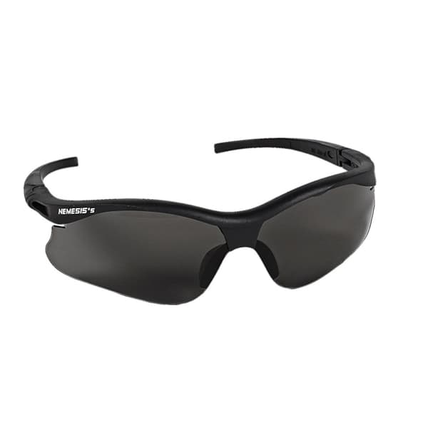 Halyard Nemesis Safety Eyewear, Smoke Hard Coat Lens, Black Frame with Black Temple Tips, ANSI Z87.1+ - Nemesis Safety Eyewear Safety Eyewear -Smoke Hard Coat, Black frame with black - Image 1