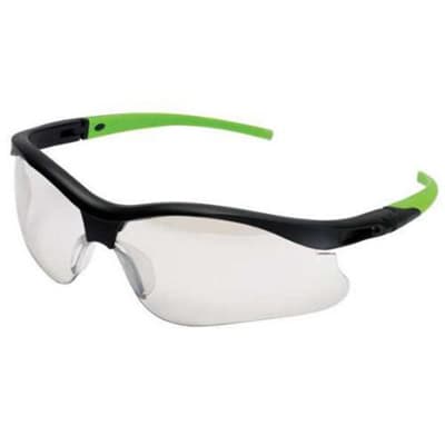 Halyard Nemesis Safety Eyewear, Indoor/Outdoor Hard Coat Lens, Black Frame with Green Temple Tips, ANSI Z87.1+, Sold Individually - Nemesis Safety Eyewear Safety Eyewear - Indoor/Outdoor Hard coat lens, Black - Image 1