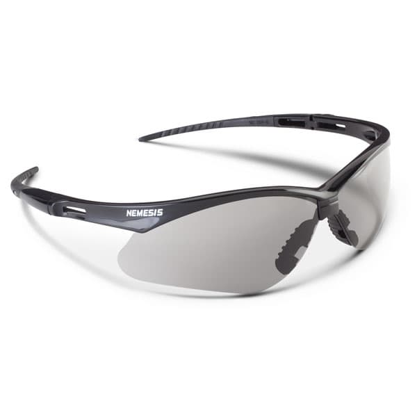 Halyard Nemesis Safety Eyewear, Smoke Mirror Lens, Black Frame, ANSI Z87.1+, Includes Neck Cord - Nemesis Safety Eyewear Safety Eyewear - Smoke Mirror Lens with Black Frame - Image 1