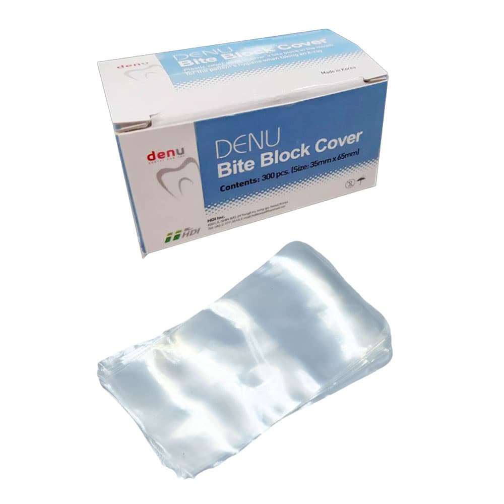 Denu Bite Block Plastic Cover, 35 mm x 65 mm, 300/Box - Denu Bite Block Plastic Cover, 35 mm x 65 mm, 300/Box - Image 1