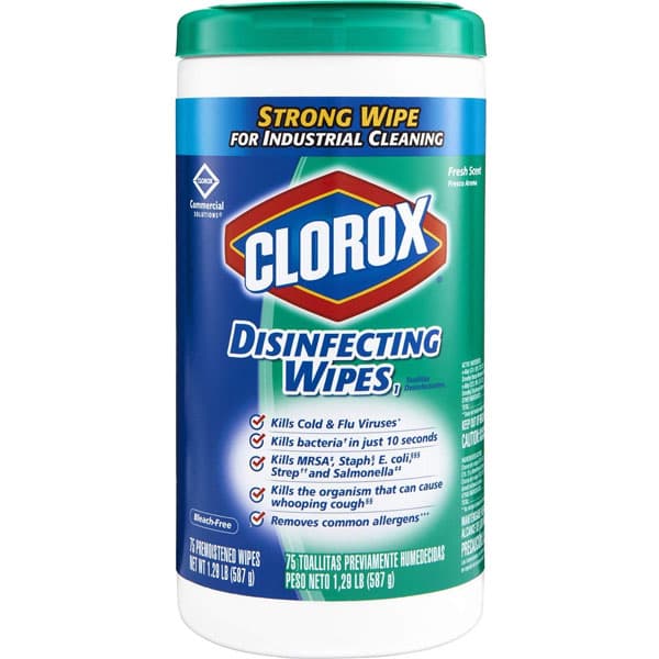 Clorox Disinfecting Wipes, Fresh Scent, 6 Cans x 75 Wipes - Clorox Disinfecting Wipes, Fresh Scent - 6 x 75 Wipes/Can. Kill viruses - Image 1
