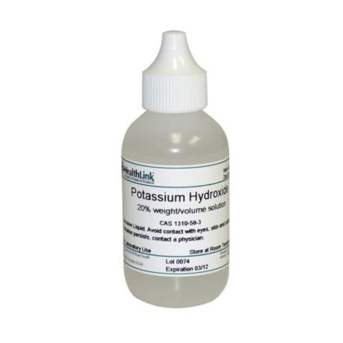 Healthlink Potassium Hydroxide Solution, 20%, Dropper Bottle, 2 oz - Healthlink Potassium Hydroxide, 20%, Dropper Bottle, 2 oz - Image 1