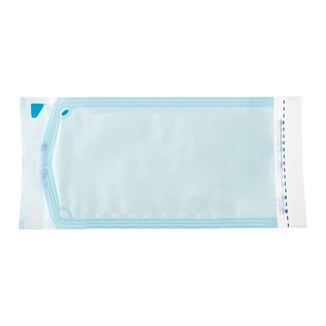 House Brand Self-Sealing Sterilization Pouch, 5.25" x 10", Paper/Blue Film with Color Changing Indicator, Latex Free, 200/Box - House Brand 5.25" x 10" Self-Sealing Sterilization Pouch 200/Box - Image 1