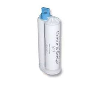 House Brand Temporary Crown & Bridge Material, Shade A2, 76 g Cartridge (10:1) with 5 Tips - House Brand Temporary Crown & Bridge Material - A2 76 Gm. Cartridge 10:1 and 5 - Image 1